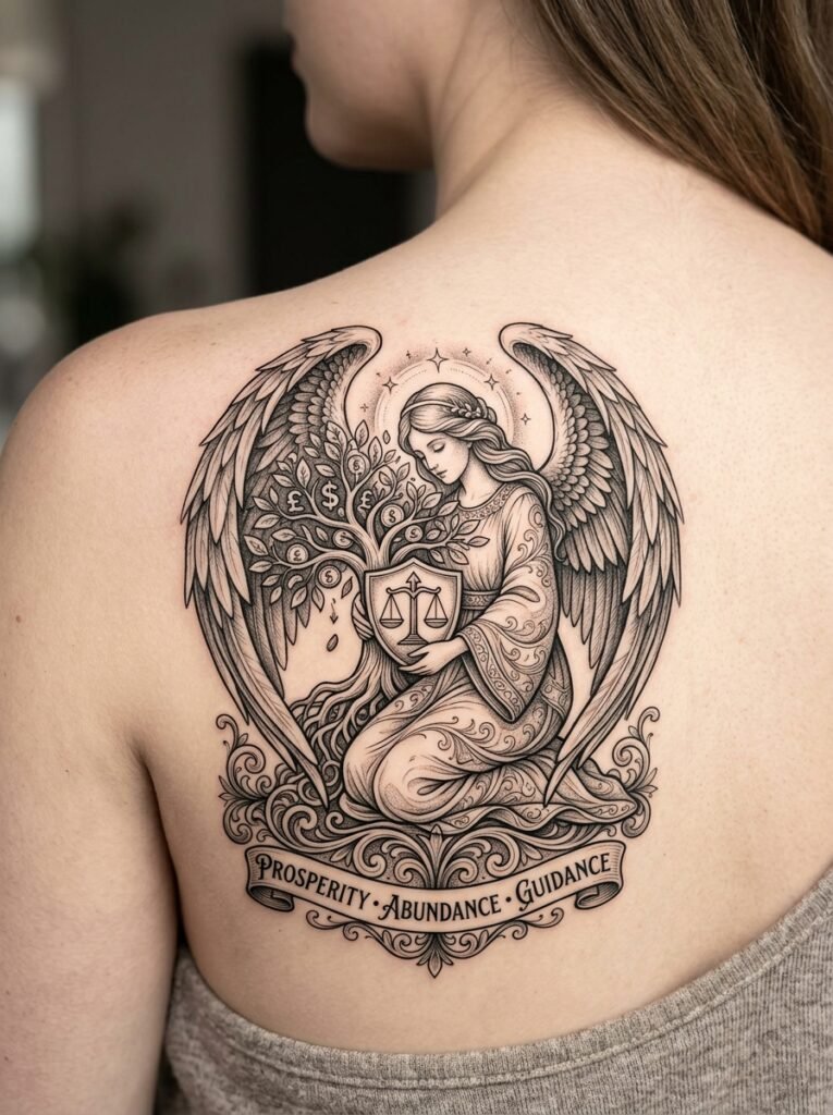 Money Angel tattoo