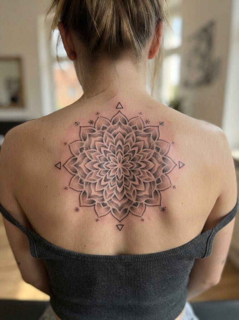 dotwork mandala tattoo