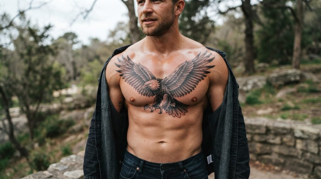 Eagle Chest Tattoo
