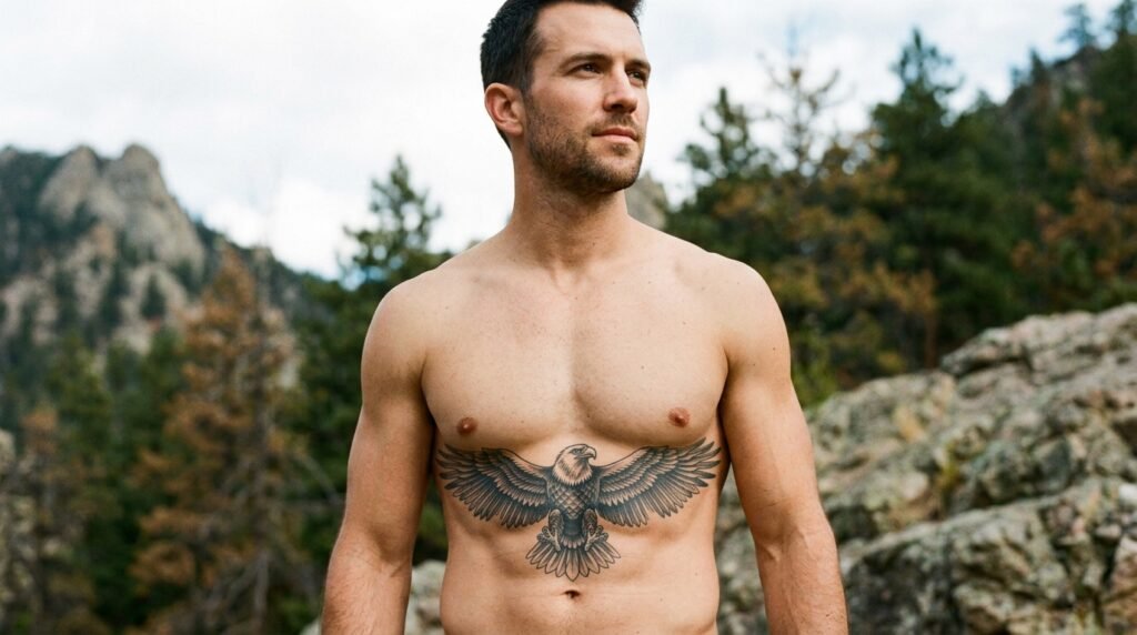 eagle belly tattoo men