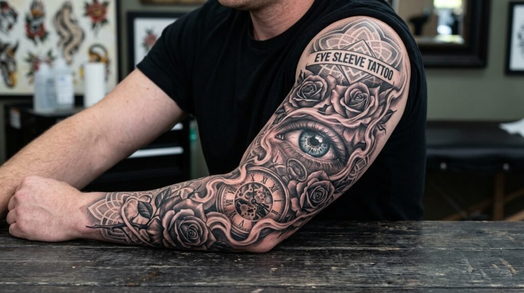 eye sleeve tattoo