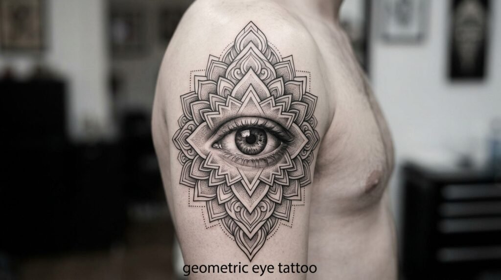 geometric eye tattoo