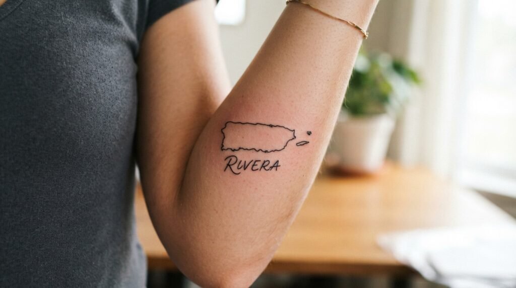 Puerto Rico Script Tattoo