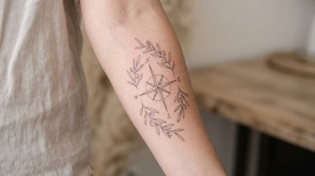 fine line forearm tattoo