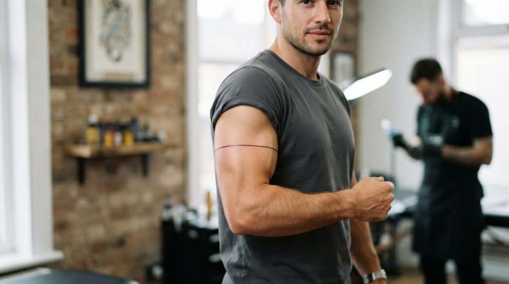 Bicep Line Tattoo