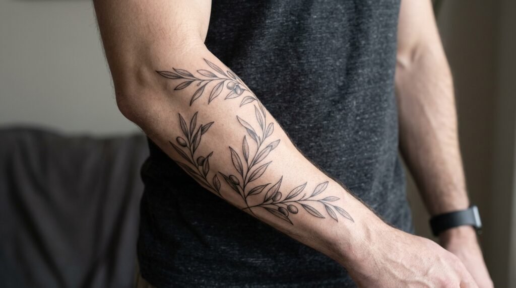 fine line forearm tattoo