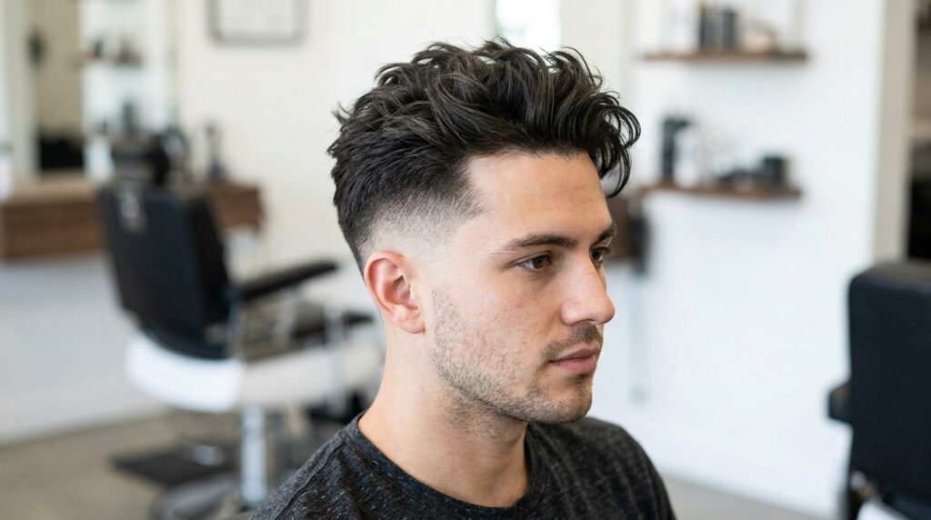 skin fade textured fringe