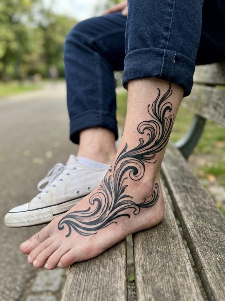 Foot and ankle tattoo flow