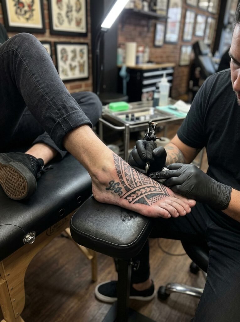 Foot tattoo cover up