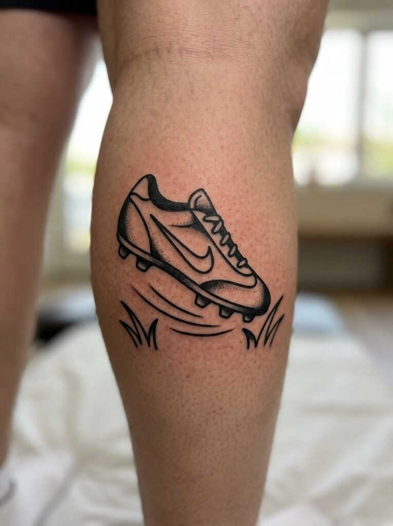 Football cleat tattoo
