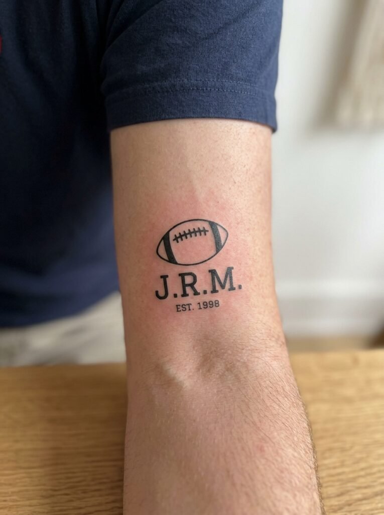 Football initials tattoo
