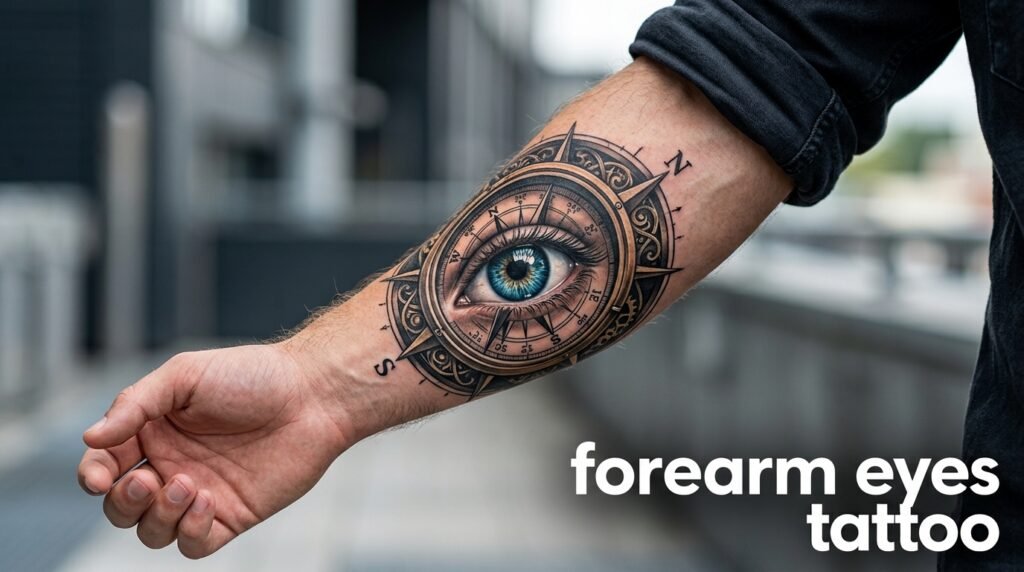 forearm eyes tattoo