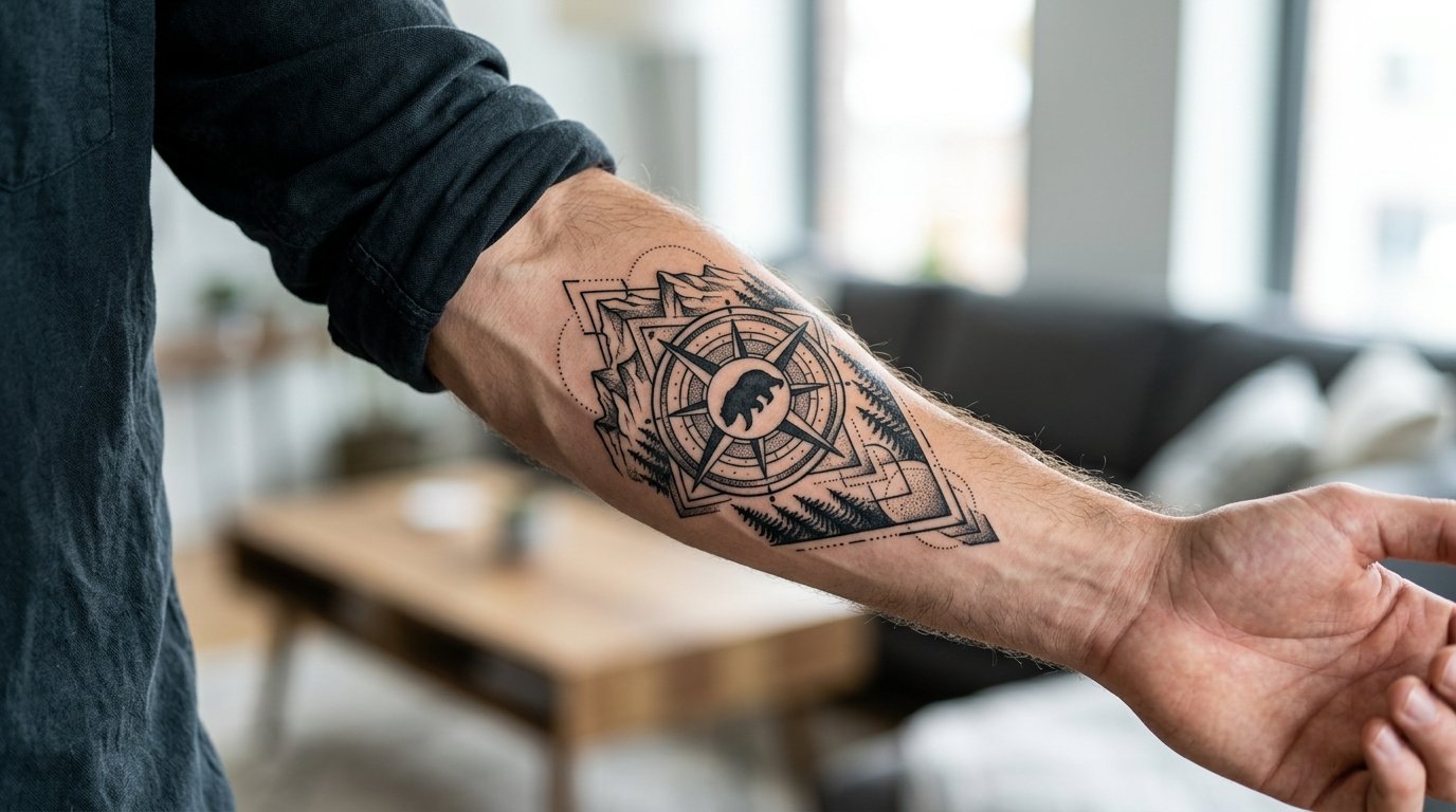inner forearm tattoo for men