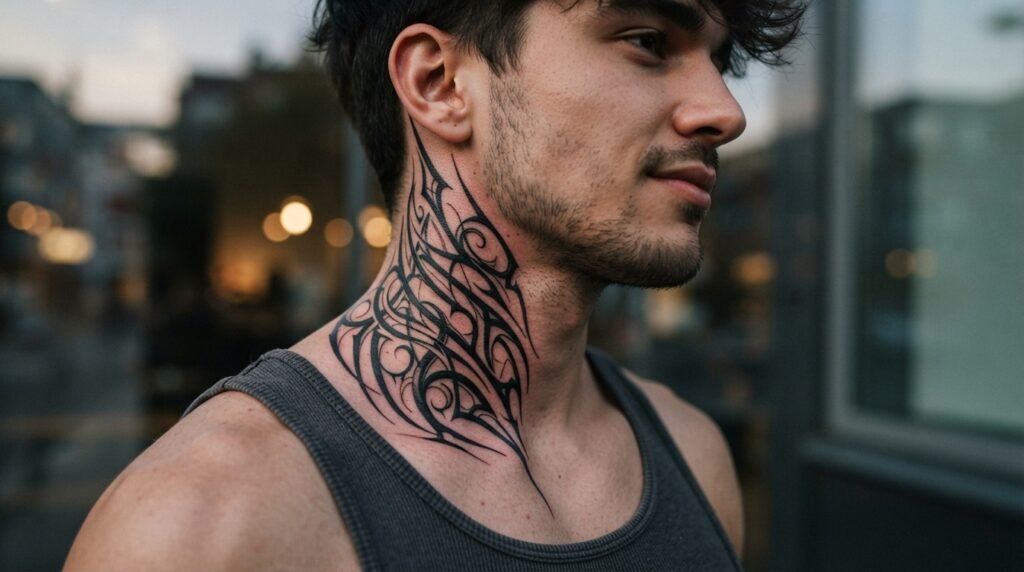Cybersigilism Neck Tattoo