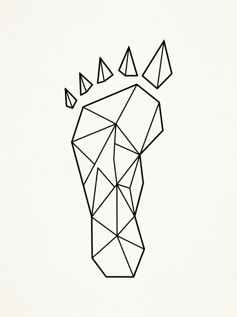 Geometric foot symbol