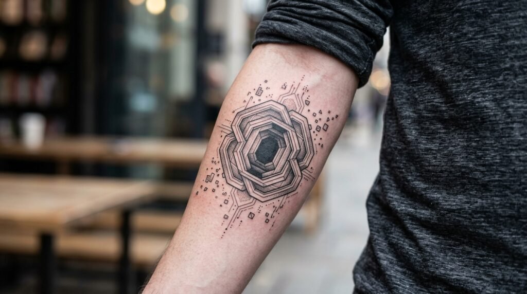 Geometric Portal Tattoo
