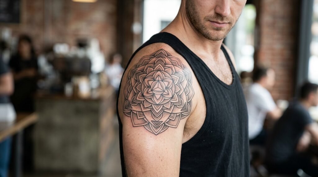 Geometric Shoulder Tattoo