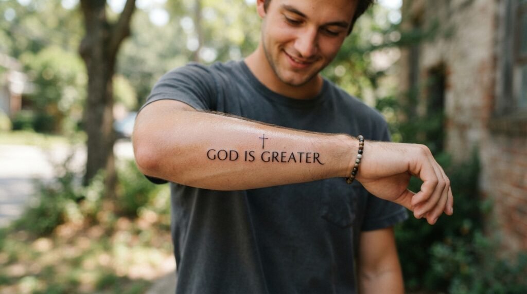 god is greater tattoo