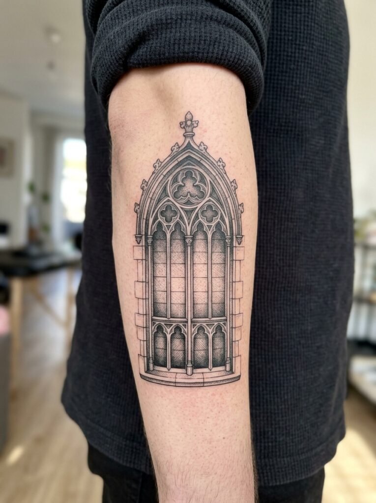 rchitectural Gothic Window tattoo