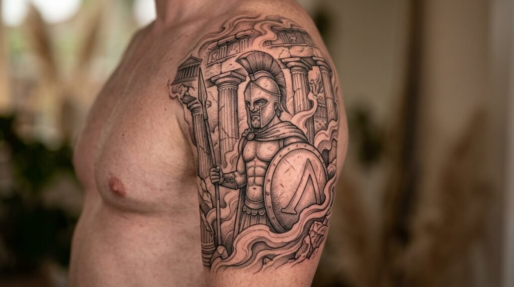 traditional eagle sleeve tattoo
