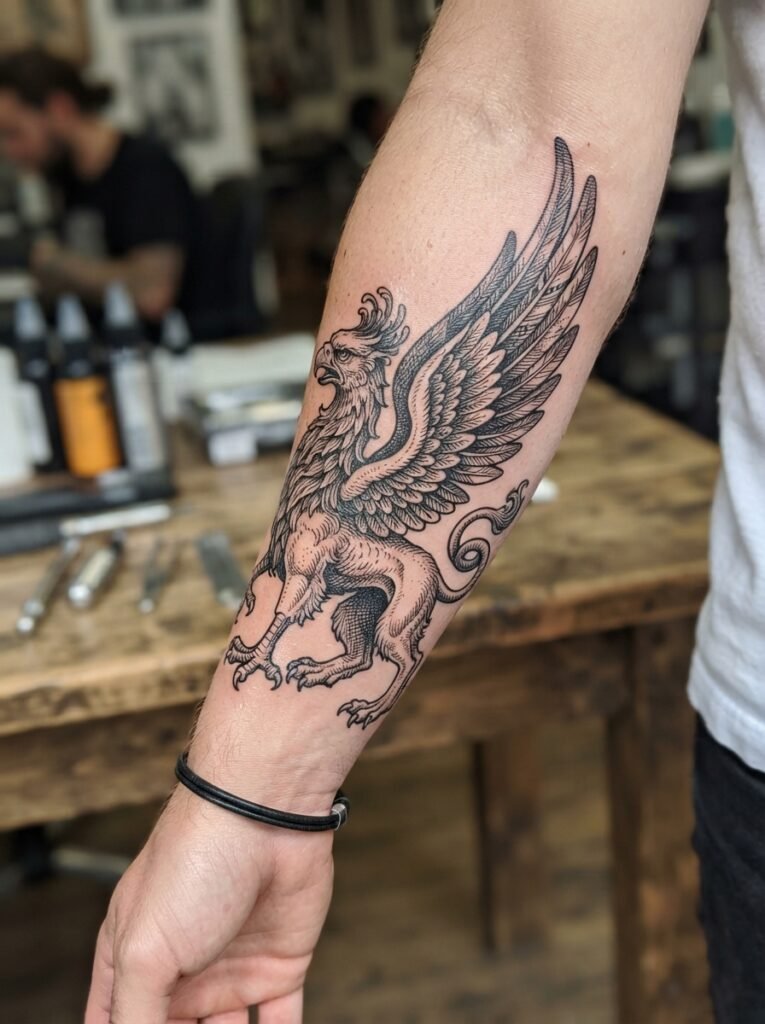 mythological griffin tattoo