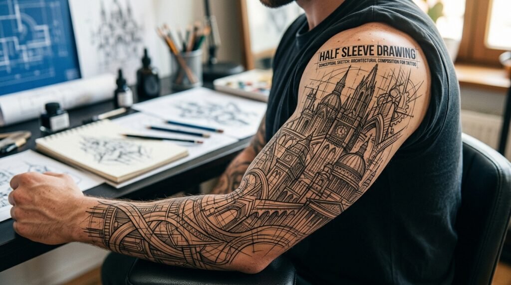 Half Sleeve Drawing