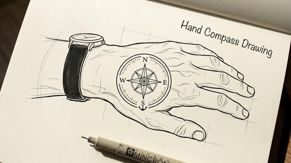 Hand Compass Drawing