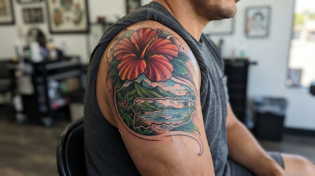 Puerto Rico Hibiscus Tattoo