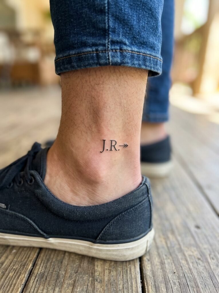 Initials and symbol tattoo