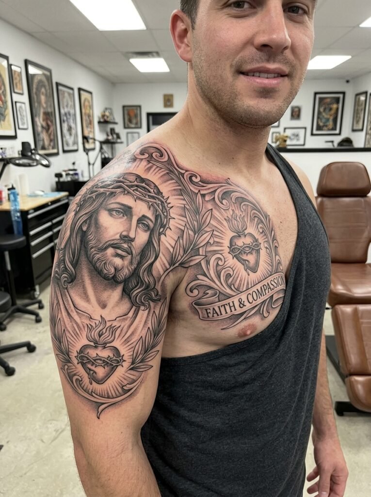 Jesus Shoulder Chest Piece
