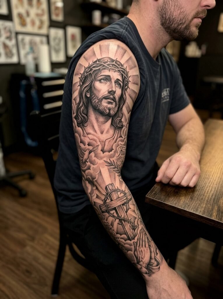 Jesus Christ Sleeve Design