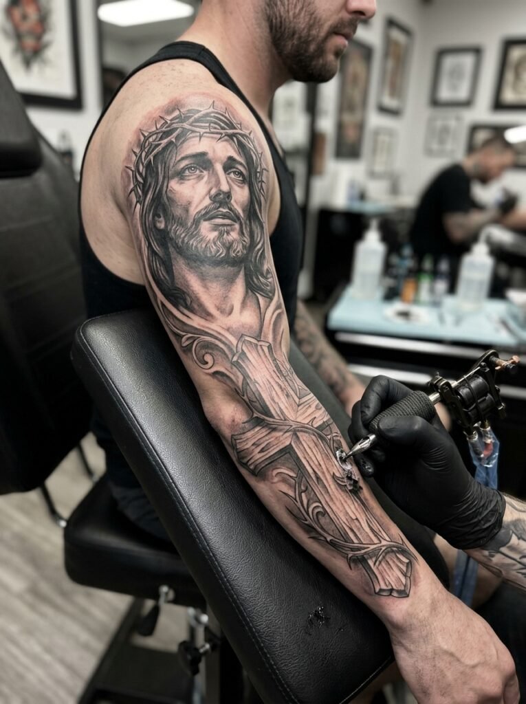 Jesus Arm Cross Design