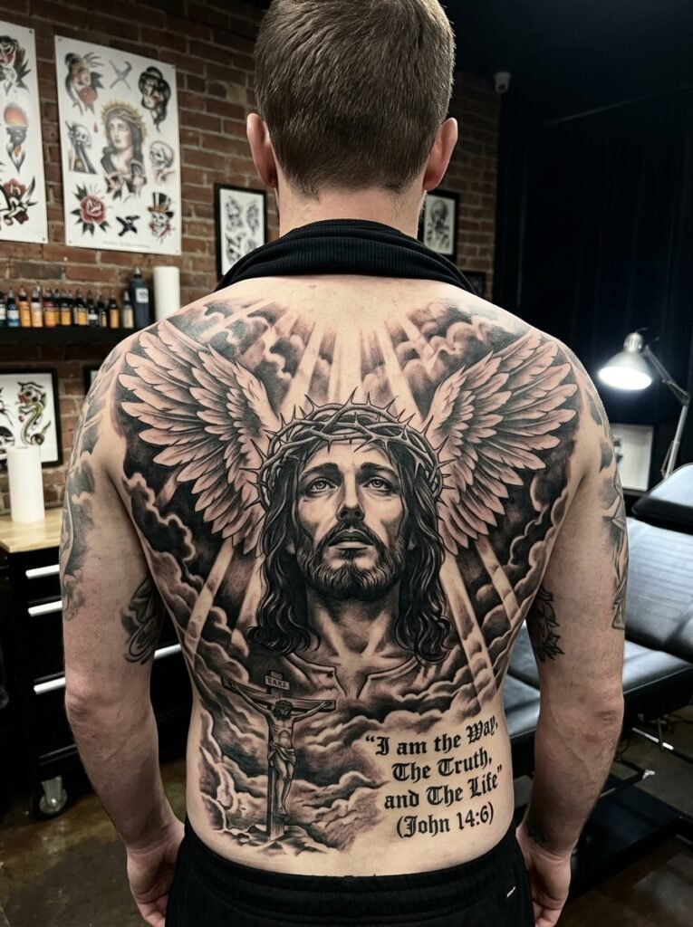 Jesus Back Tattoo