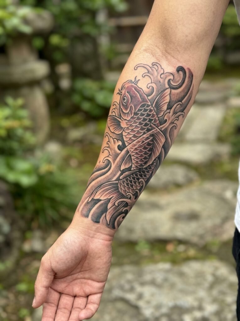 koi lower arm tattoo