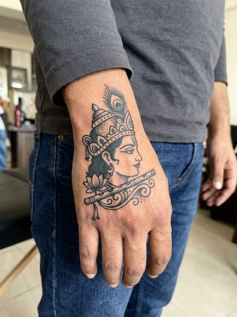 Krishna Hand Tattoo