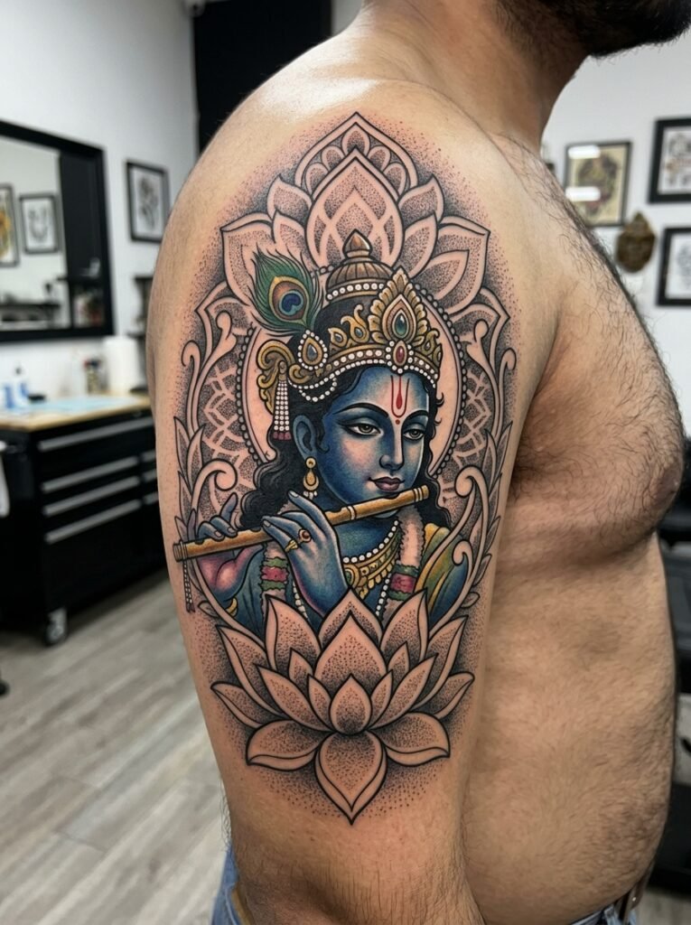 Krishna Lotus Design