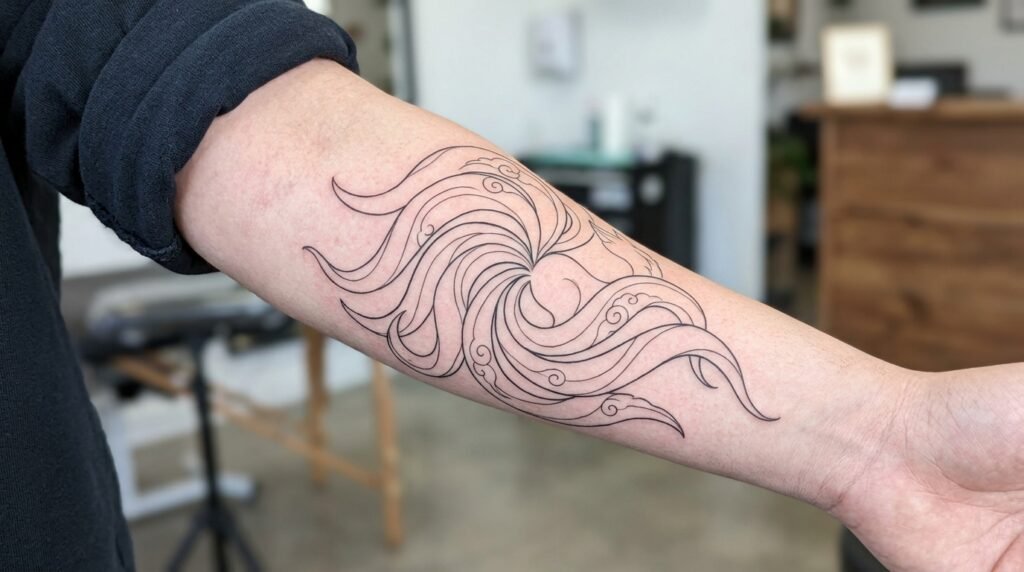 Kurama Outline Tattoo