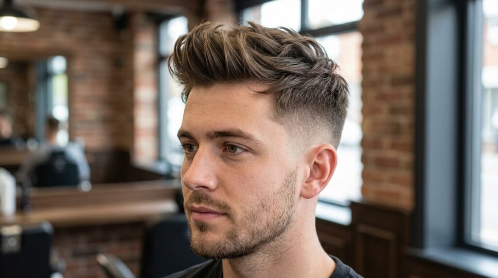 mid fade textured quiff