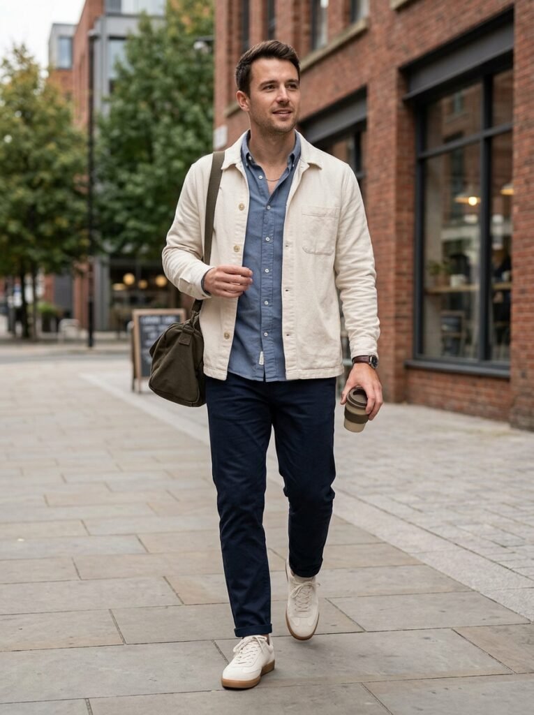 layered casual men outfit