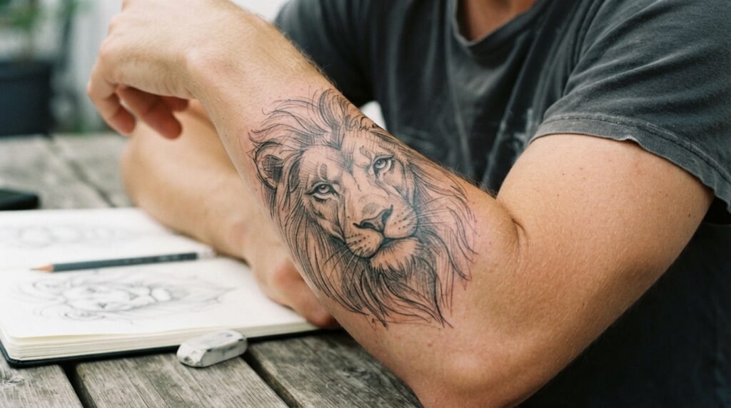 Lion Face Sketch