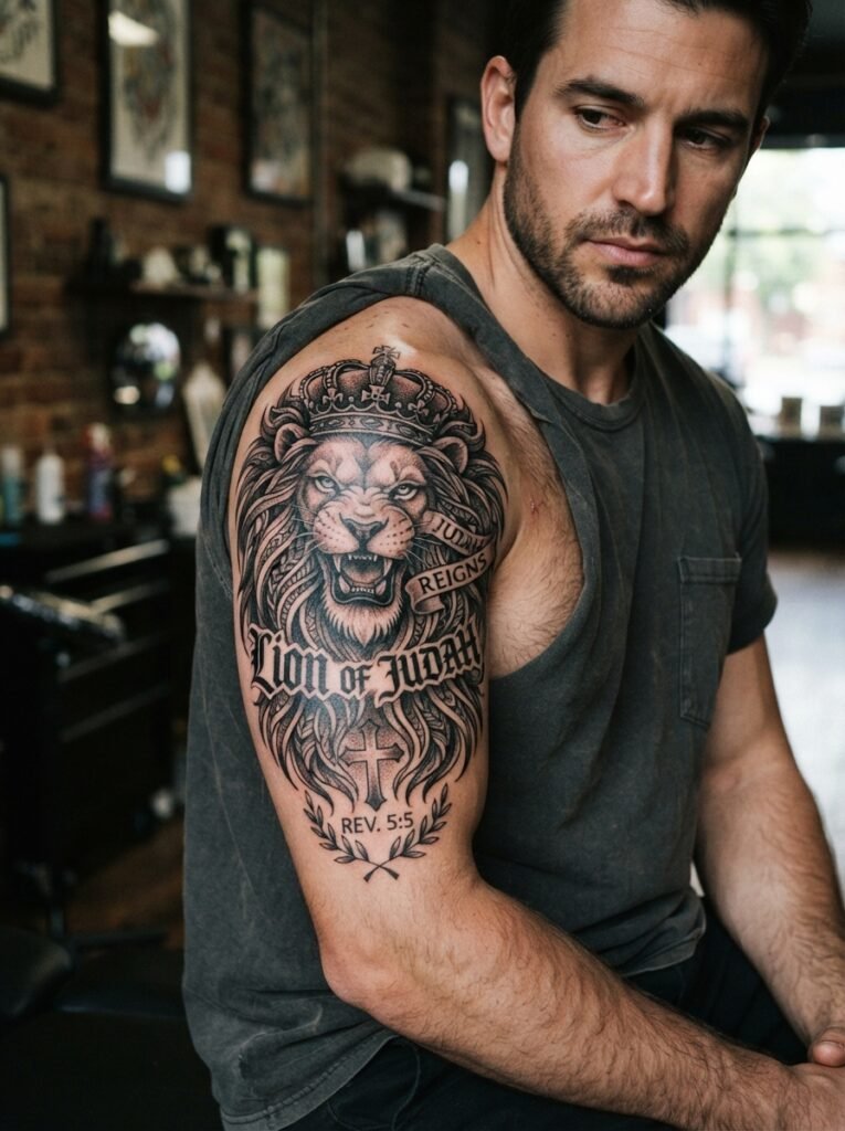 lion of judah christian tattoo