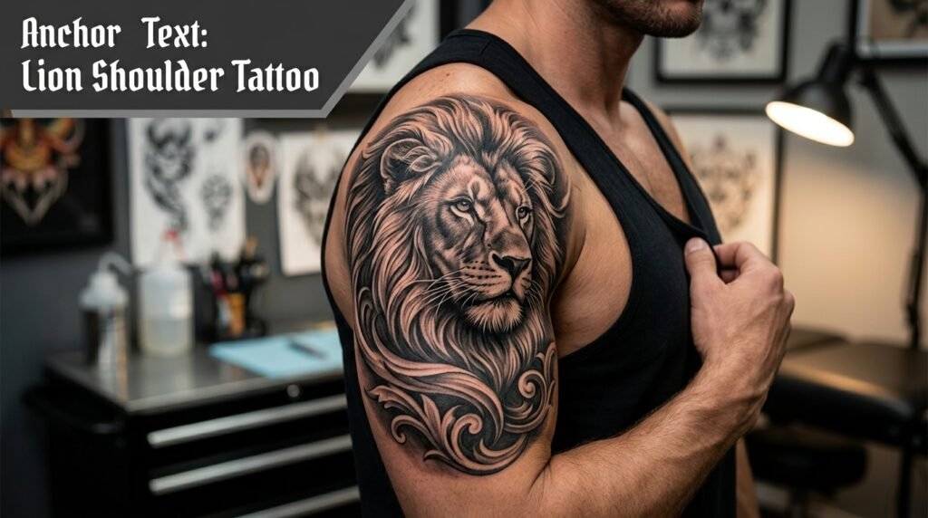 Lion Shoulder Tattoo
