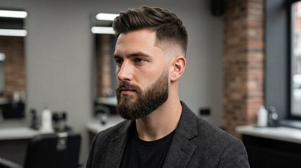 tapered long beard fade