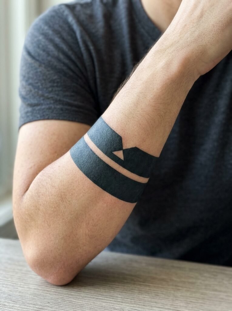 lower arm bracelet tattoo