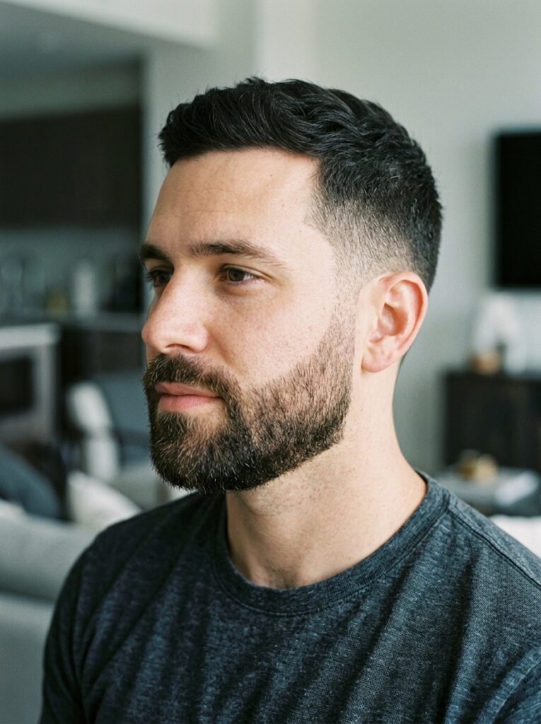 Faded Beard With Low Sideburn Blend