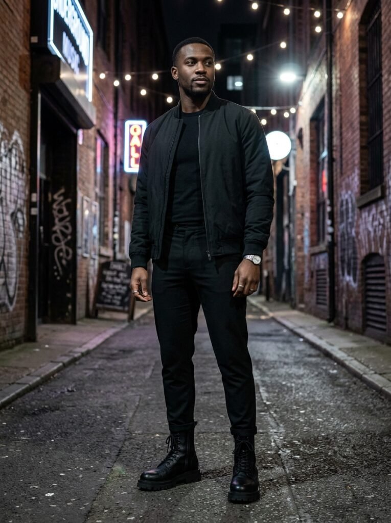 alt black outfit men