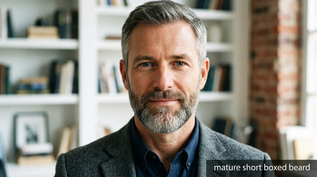 mature short boxed beard