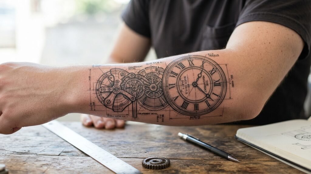Clock Blueprint Sketch