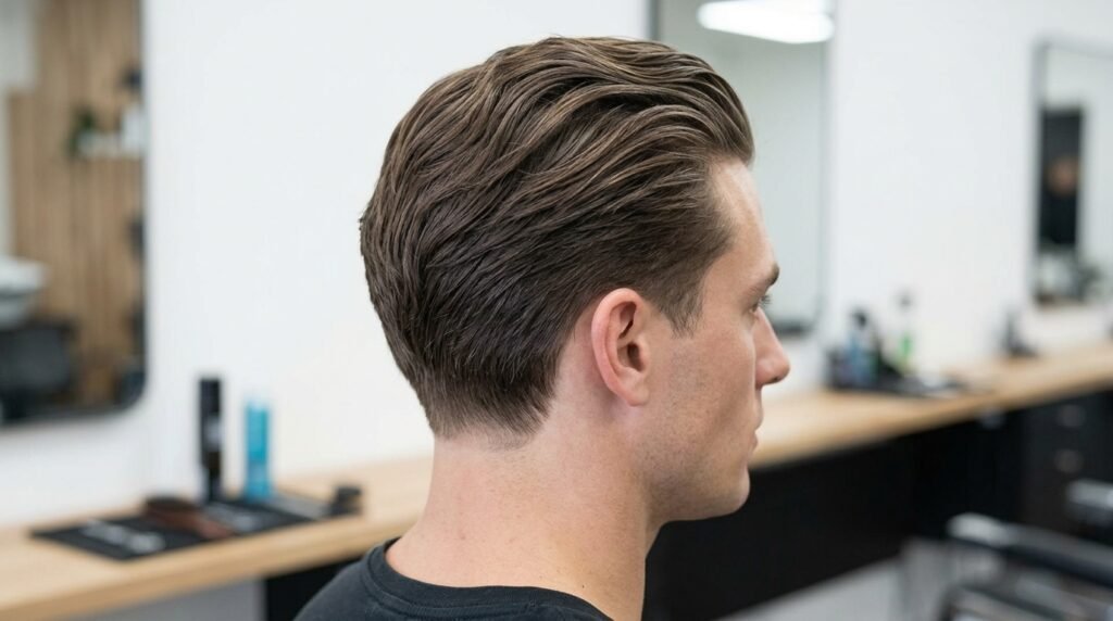 medium slicked back taper