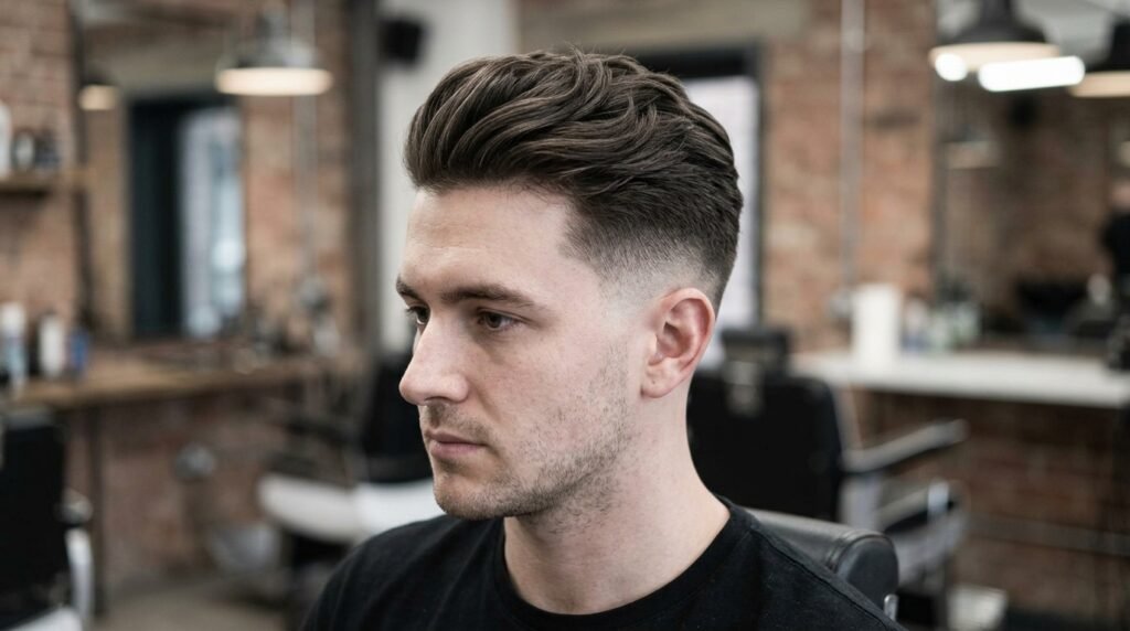 mid fade textured slick back